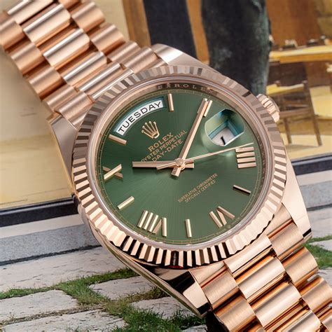 olive green dial rolex day date|Rolex daydate 40 olive dial.